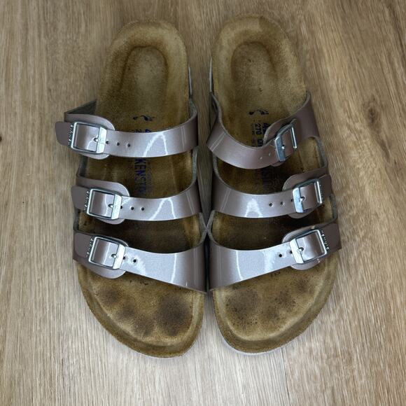 Birkenstock Womens 42 US 11 Florida Sandal Mauve Pink Birko-Flor Slides Narrow - Picture 3 of 7